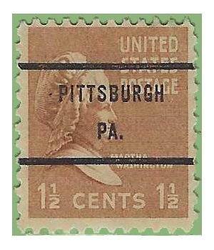 # 805 1.5c Martha Washington 1938 Used Precancel PITTSBURGH PA.
