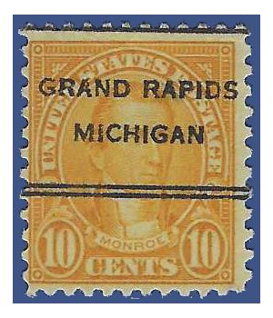 # 642 10c James Monroe 1927 Used Precancel GRAND RAPIDS MICHIGAN