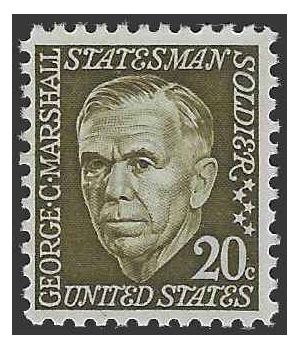 #1289 20c Prominent Americans General George C. Marshall 1967 Mint NH