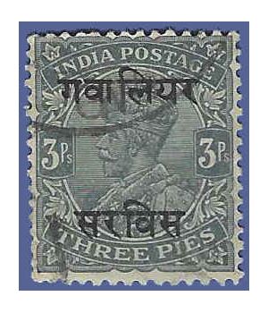 India - Gwalior #O21 1913 Used