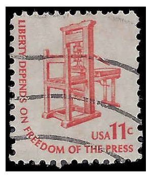 #1593 11c Early American Printing Press 1975 Used