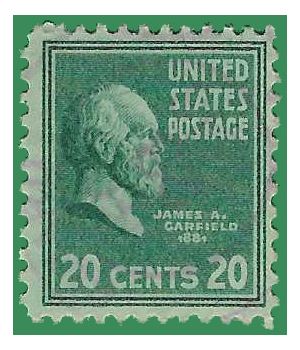 # 825 20c Presidential Issue-James A. Garfield 1938 Used