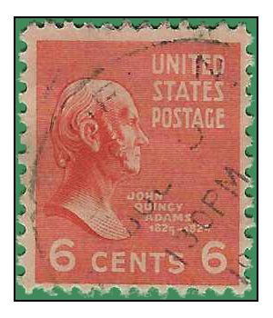 # 811 6c Presidential Issue John Quincy Adams 1938 Used