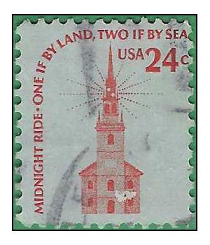 #1603 24c Old North Church, Boston 1975 Used