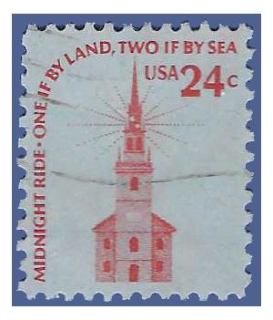 #1603 24c Old North Church, Boston 1975 Used