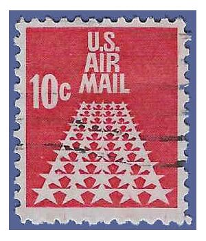 Scott C 72 10c US Air Mail Fifty Star Runway 1968 Used