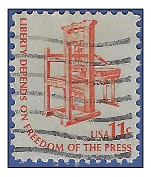 #1593 11c Early American Printing Press 1975 Used