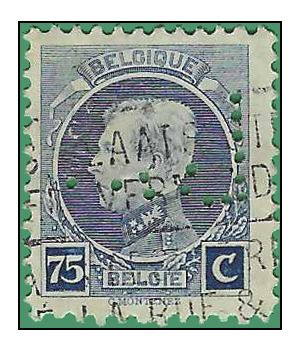 Belgium # 164 1924  Used Perfin