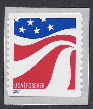 #4896 (49c-Forever) Red,White & Blue Coil Single 2014 Mint NH