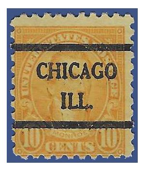 # 591 10c James Monroe 1925 Used CHICAGO ILL. Precancel