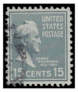 # 820 15c Presidential Series-James Buchanan 1938 Used