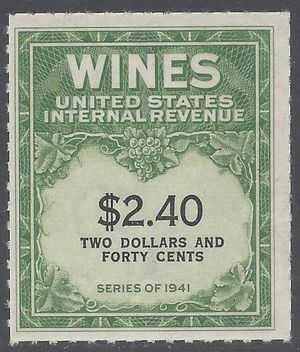 Scott RE153 $2.40 Internal Revenue: Wines 1942 Mint NH