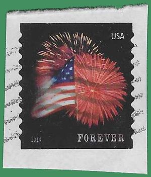 #4854 (49c Forever) Star Spangled Banner Coil Single 2014 Used