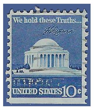 #1510 10c Jefferson Memorial Booklet Single 1973 Used