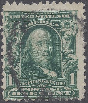 # 300 1c Benjamin Franklin 1903 Used