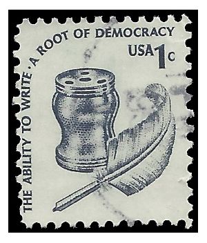 #1581 1c Americana Issue Inkwell and Quill 1977 Used