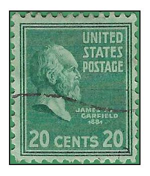 # 825 20c Presidential Issue-James A. Garfield 1938 Used