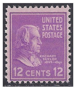 # 817 12c Presidential Issue Zachary Taylor 1938 Mint NH