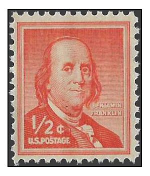 #1030 1/2c Benjamin Franklin DP 1958 Mint NH