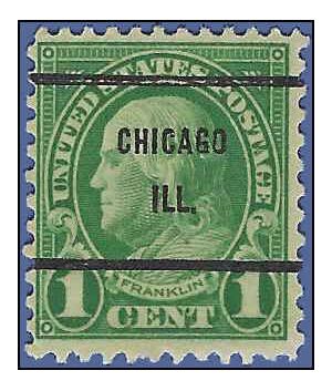 # 632 1c Benjamin Franklin 1927 Used Precancel CHICAGO ILL.
