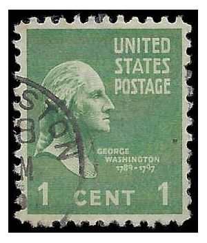 # 804 1c Presidential Issue George Washington P# 1938 Used