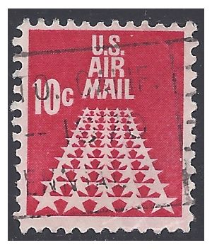 Scott C 72 10c US Air Mail Fifty Star Runway 1968 Used