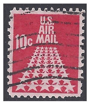 Scott C 72 10c US Air Mail Fifty Star Runway 1968 Used