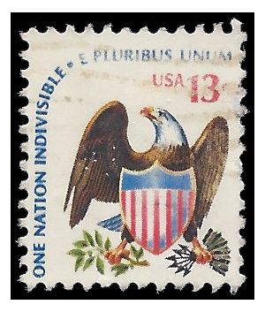 #1596 13c Americana Issue - Eagle and Shield 1975 Used