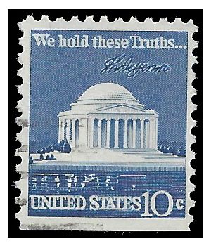 #1510 10c Jefferson Memorial Booklet Single 1973 Used