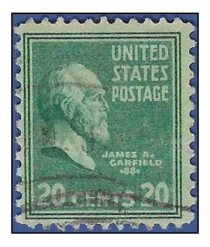 # 825 20c Presidential Issue-James A. Garfield 1938 Used