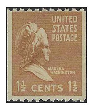 # 849 1.5c Presidential Issue Martha Washington Coil Single 1939 Mint NH