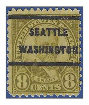 # 640 8c Ulysses S. Grant 1927 Used Precancel SEATTLE WASHINGTON
