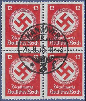 Germany #O98 1942 Used Block of 4