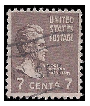 # 812 7c Presidential Issue Andrew Jackson 1938 Used