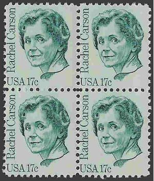 #1857 17c Great Americans Rachel Carson Block of 4 1981 Mint NH