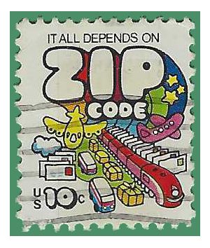#1511 10c It All Depends On Zip Code 1974 Used