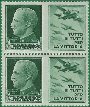 Italy # 429 1942 Mint NH Imperf. Pair Block of 4
