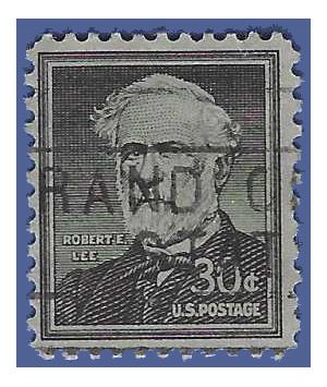 #1049 30c Liberty Issue Robert E. Lee Wet Print 1955 Used