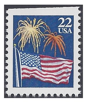 #2276a 22c Flag and Fireworks Booklet Single 1987 Mint NH