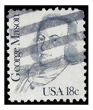 #1858 18c Great Americans George Mason 1981 Used