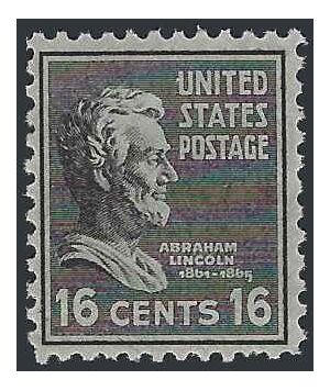 # 821 16c Presidential Issue-Abraham Lincoln 1938 Mint NH