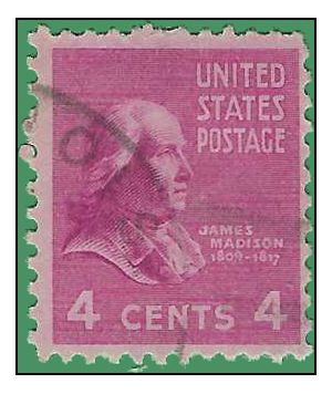# 808 4c Presidential Issue James Madison 1938 Used