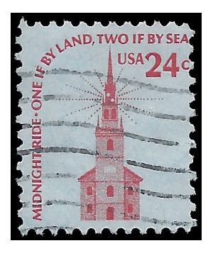 #1603 24c Old North Church, Boston 1975 Used