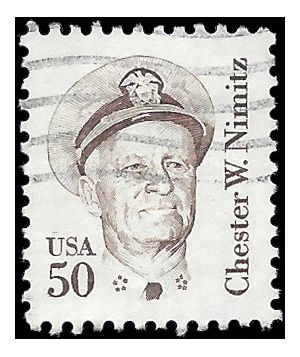 #1869e 50c Great Americans Chester W. Nimitz 1985 Used