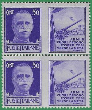Italy # 438 1942 Mint NH Imperf. Pair Block of 4