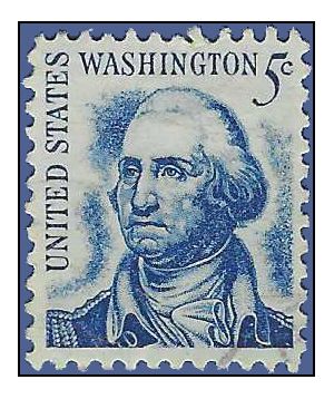 #1283a 5c Prominent Americans George Washington 1966 Used Tagged