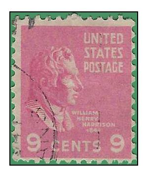 # 814 9c Presidential Issue William H. Harrison 1938 Used