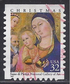 #3176 32c Madonna and Child Booklet Single 1997 Used