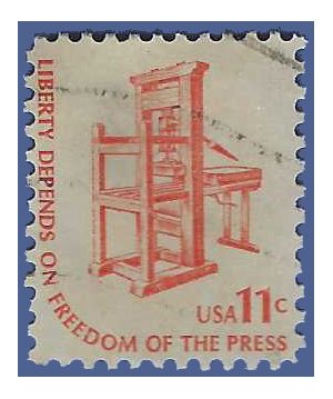 #1593 11c Early American Printing Press 1975 Used