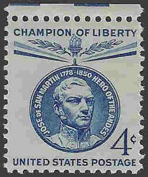 #1125 4c Champion of Liberty Jose de San Martin 1959 Mint NH